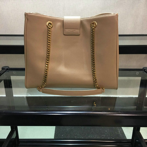 2015 New Saint Laurent Bag Cheap Sale-Saint Laurent Classic Monogram Shopping Bag in Apricot Grained Leather with Gold Chain - Click Image to Close