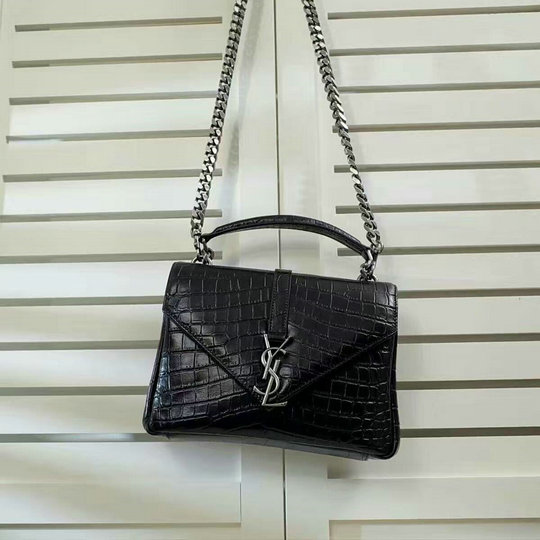 2016 Saint Laurent Bags Sale-Classic Medium Monogram College Bag Black Crocodile Embossed Leather