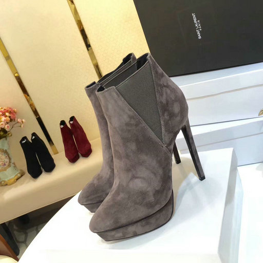 2017 New Saint Laurent Ankle Boot in Grey Suede