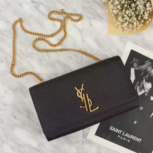 YSL 2017 Collection-Saint Laurent Medium Deconstructed Monogramme Kate Bag in Black