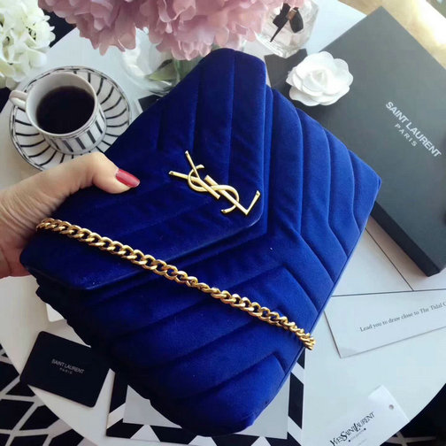 YSL Fall/Winter 2017 F/W Saint Laurent Small Loulou Chain Bag in “Y” Velvet and Leather - Click Image to Close