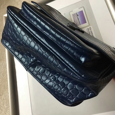 2018 S/S Saint Laurent Medium Niki Chain Bag in Dark Blue Crocodile Embossed Leather