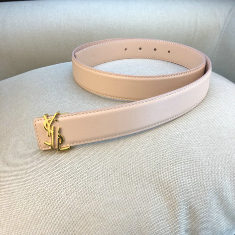 2018 Saint Laurent Leather Belt with Deconstructed YSL Logo - Click Image to Close