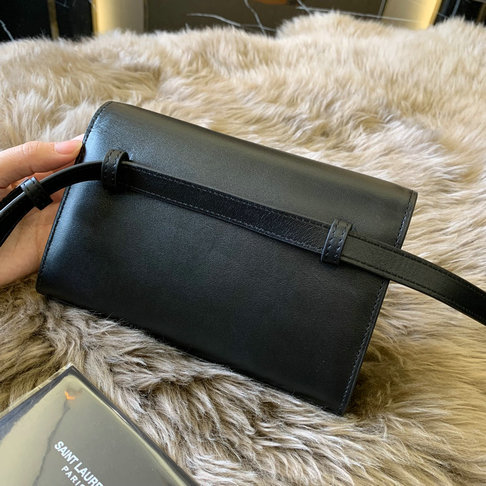 2018 Saint Laurent Kate Belt Bag in Black Smooth Leather - Click Image to Close