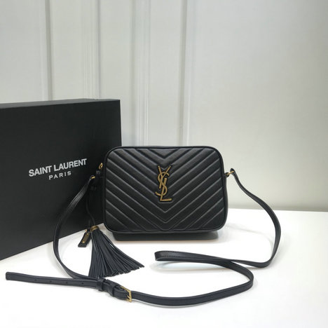 2018 Saint Laurent LOU Camera Bag in Black Matelasse Leather
