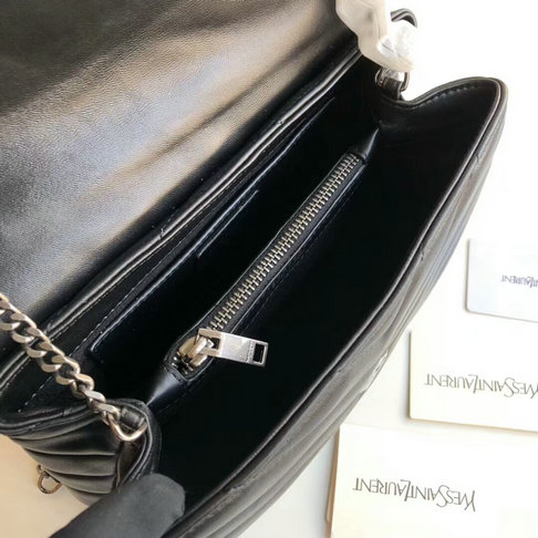 2018 Saint Laurent Small Loulou Chain Bag in Black "Y" Matelasse Leather - Click Image to Close