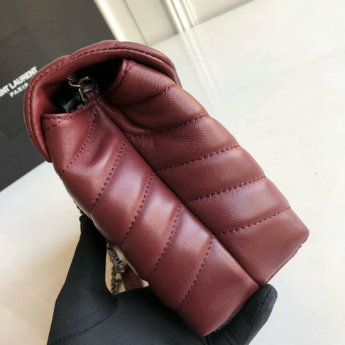 2018 Saint Laurent Small Loulou Chain Bag in Dark Red "Y" Matelasse Leather - Click Image to Close