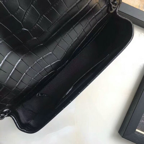 2018 S/S Saint Laurent Small Niki Chain Bag in Black Crocodile Embossed Leather - Click Image to Close