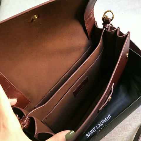 2018 S/S Saint Laurent Noe Crossbody Bag in Burgundy Moroder Leather - Click Image to Close