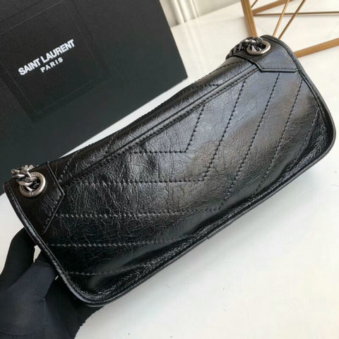 2018 S/S Saint Laurent Small Niki Chain Bag in Black Vintage Crinkled Leather - Click Image to Close