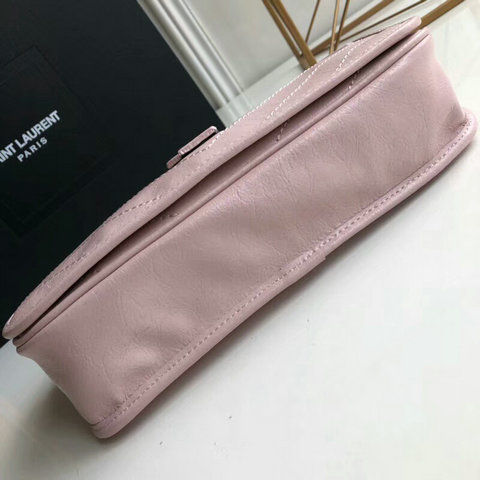 2018 S/S Saint Laurent Small Niki Chain Bag in Pink Vintage Crinkled Leather - Click Image to Close