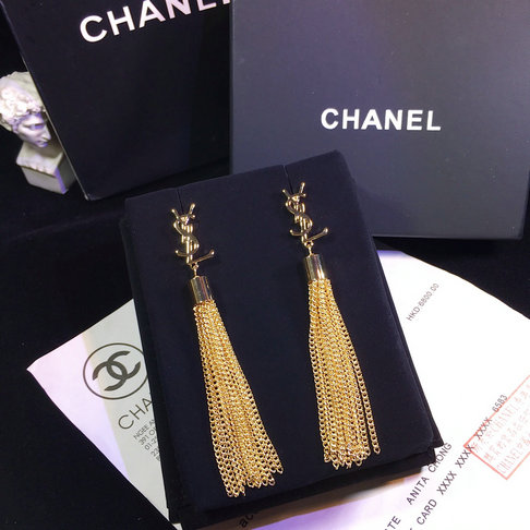 2018 Saint Laurent Tassel Earrings in gold - Click Image to Close
