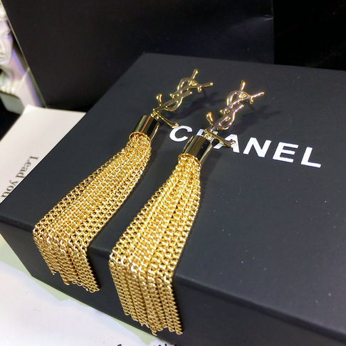 2018 Saint Laurent Tassel Earrings in gold - Click Image to Close