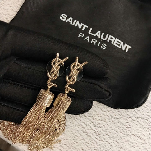2018 Saint Laurent Mini Tassel Earrings in gold