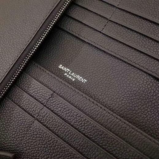 2018 S/S Saint Laurent Sac De Jour Souple Thin Wallet in Black Grained Leather - Click Image to Close