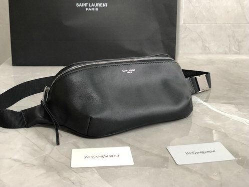2019 Saint Laurent Classic Belt Bag in soft black leather