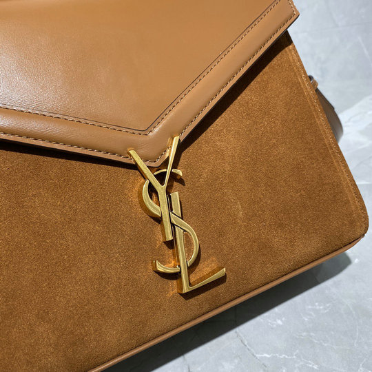 2020 Saint Laurent Cassandra Medium Top-handle Bag in Brick Leather and Suede - Click Image to Close