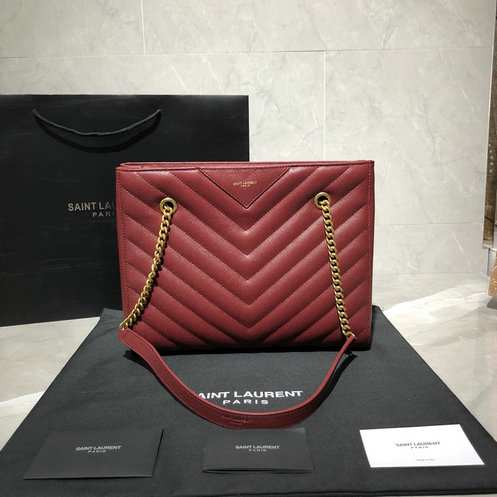 2019 Saint Laurent Tribeca Small Shopping Bag in grain de poudre embossed leather