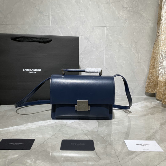 2020 Saint Laurent Medium Bellechasse Bag in blue leather