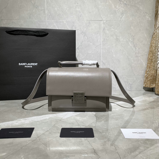 2020 Saint Laurent Medium Bellechasse Bag in grey leather