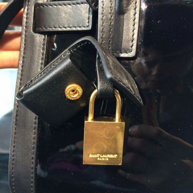 2015 New Saint Laurent Bag Cheap Sale- Saint Laurent 22CM SAC DE JOUR Bag in Black Patent Leather - Click Image to Close