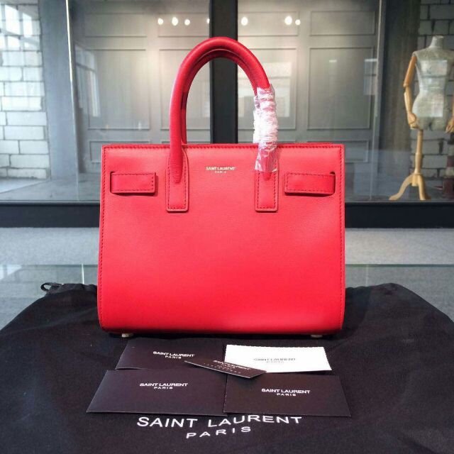 2015 New Saint Laurent Bag Cheap Sale-Saint Laurent Classic Nano Sac De Jour Bag in Lipstick red Leather - Click Image to Close