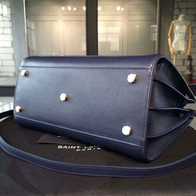 2015 New Saint Laurent Bag Cheap Sale-Saint Laurent Classic Nano Sac De Jour Bag in Navy Blue Leather - Click Image to Close