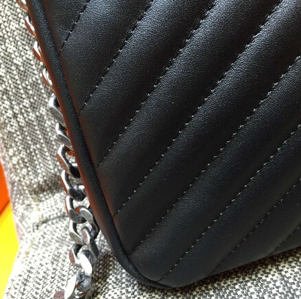 2015 New Saint Laurent Bag Cheap Sale-Saint Laurent Classic Medium COLLEGE MONOGRAM Saint Laurent Bag in Black MATELASSE Leather - Click Image to Close