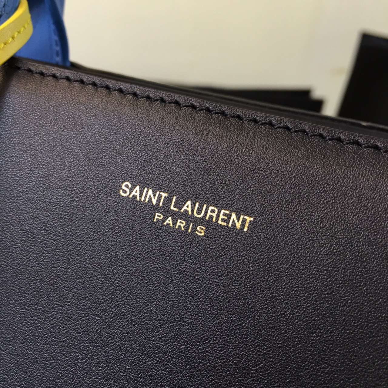S/S 2016 New Saint Laurent Bag Cheap Sale-Saint Laurent Small Cabas Rive Gauche Bag in Black, Red, Dove White, Light Blue and Yellow Leather - Click Image to Close