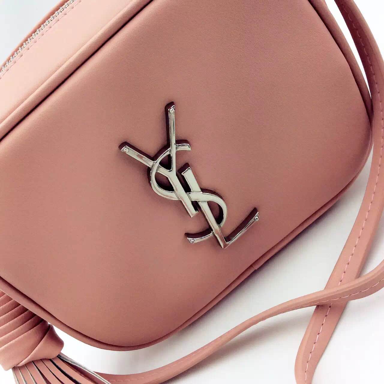 New Arrival!2016 Cheap YSL Out Sale with Free Shipping-Saint Laurent Monogram Medium Blogger Bag in Pink Leather - Click Image to Close
