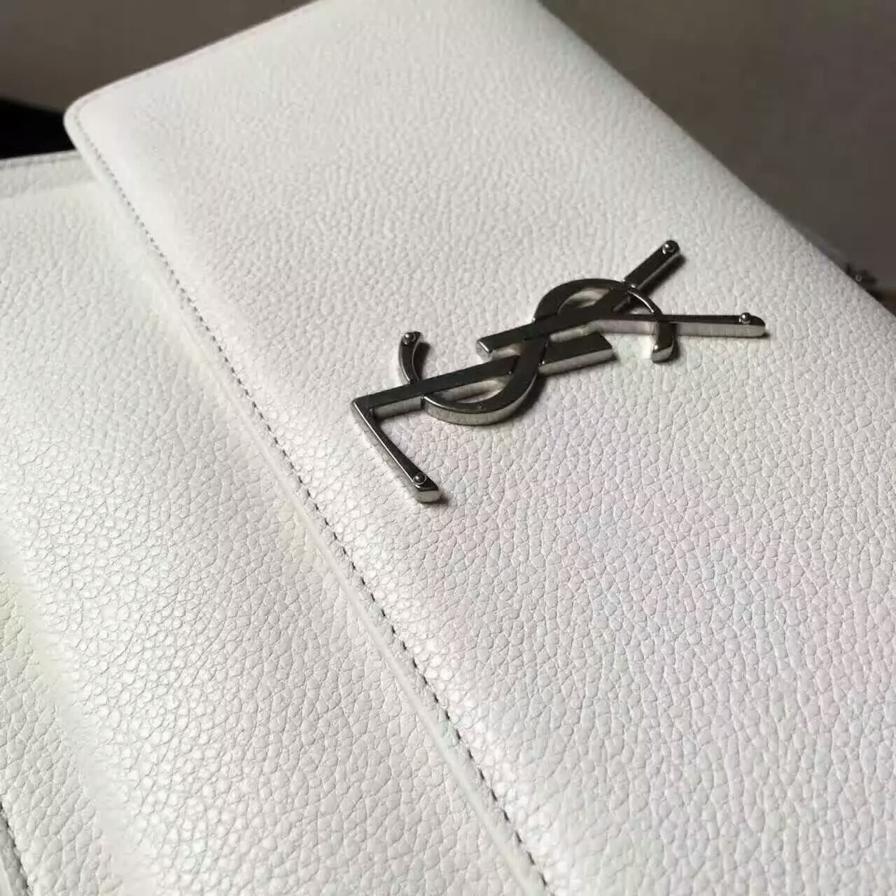 Limited Edition!2016 Saint Laurent Bags Cheap Sale-Saint Laurent Medium Sunset Monogram Bag in Dove White Grained Leather - Click Image to Close
