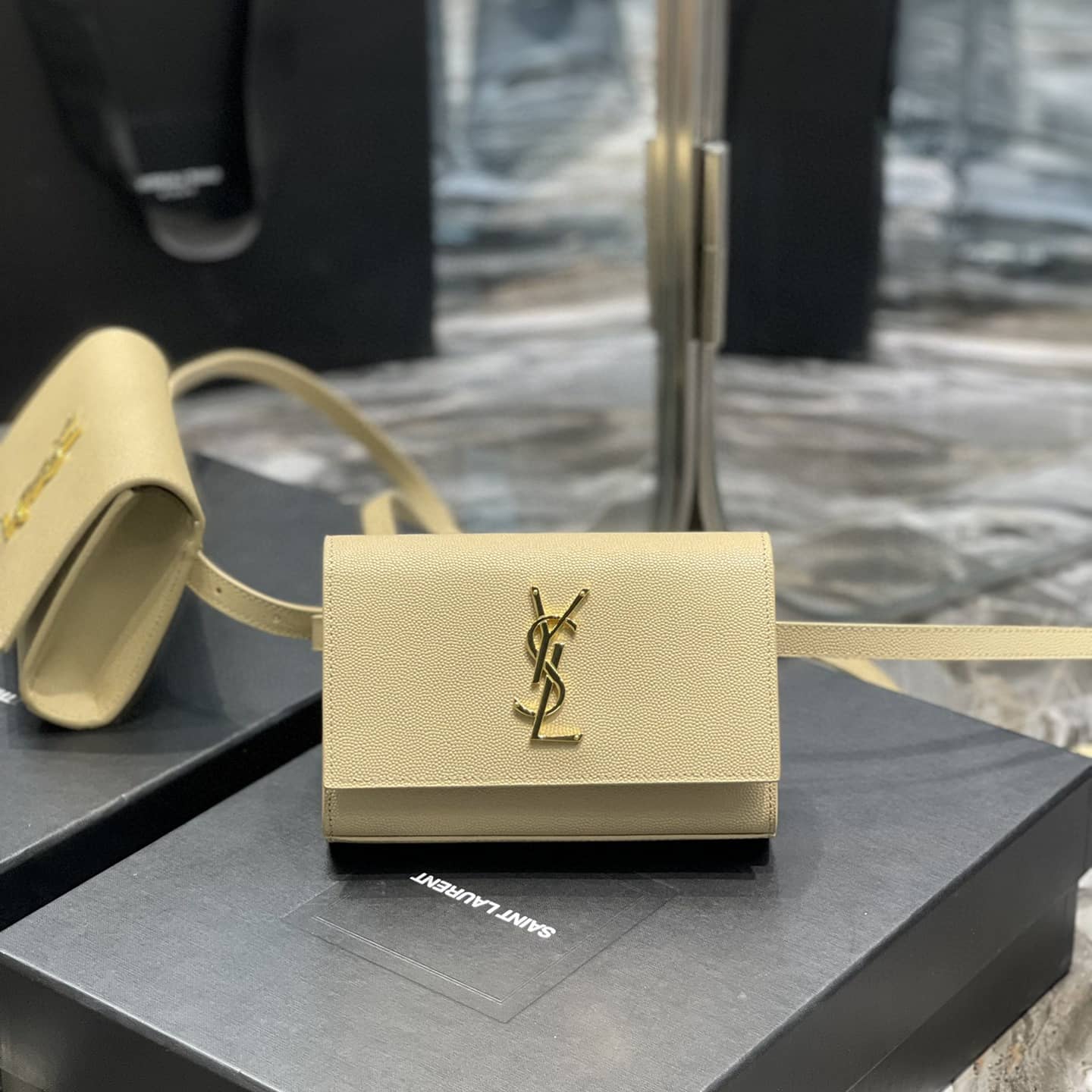 2021 Cheap Saint Laurent kate belt bag in smooth leather