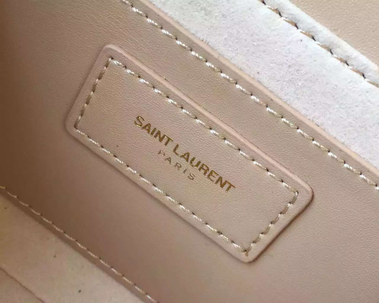 2015 Cheap YSL Out-Sale with Free Shipping-Saint Laurent Classic Small Lulu Leather Bag in Apricot Calfskin Leather - Click Image to Close