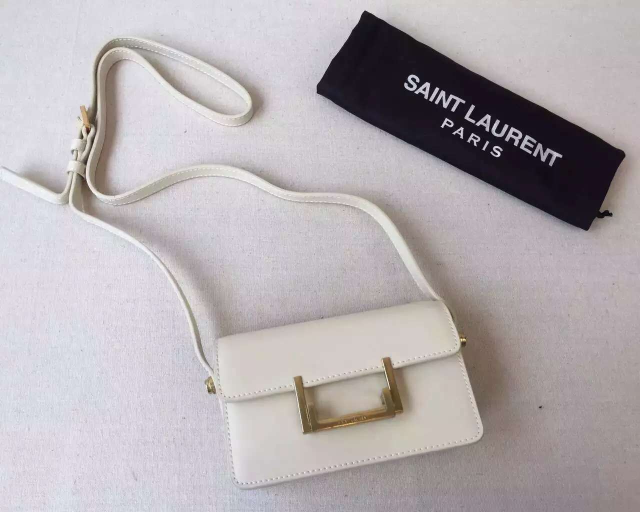 2015 Cheap YSL Out-Sale with Free Shipping-Saint Laurent Classic Small Lulu Leather Bag in white Calfskin Leather