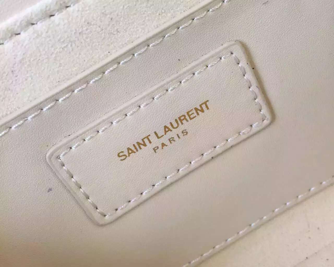 2015 Cheap YSL Out-Sale with Free Shipping-Saint Laurent Classic Small Lulu Leather Bag in white Calfskin Leather - Click Image to Close