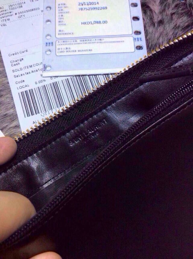 2015 New YSL Bag Sale Online- Saint Laurent Zip Around Wallet in Black Grain Calfskin Leather - Click Image to Close