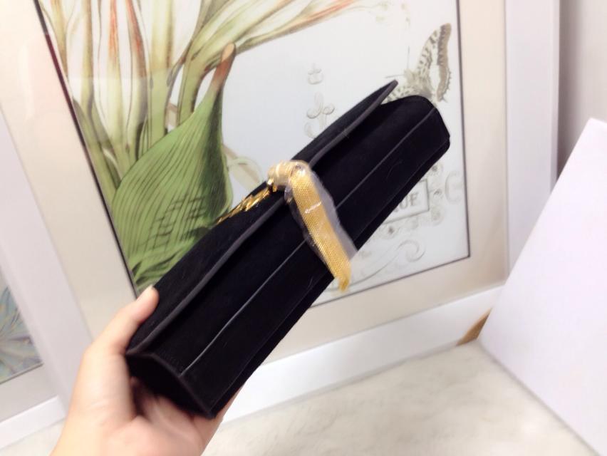 2015 New Saint Laurent Bag Cheap Sale-Classic MONOGRAM SAINT LAURENT Tassel Clutch(Satchel) in Black Suede leather - Click Image to Close