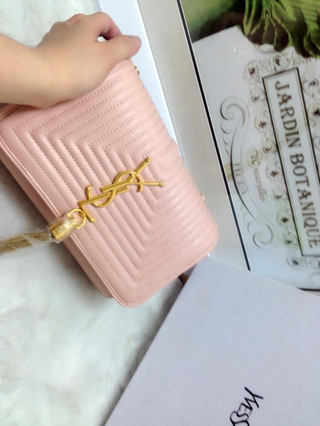 S/S 2015 Saint Laurent Bags Cheap Sale-Classic MONOGRAM SAINT LAURENT Tassel Satchel in Pink Matelasse Leather - Click Image to Close