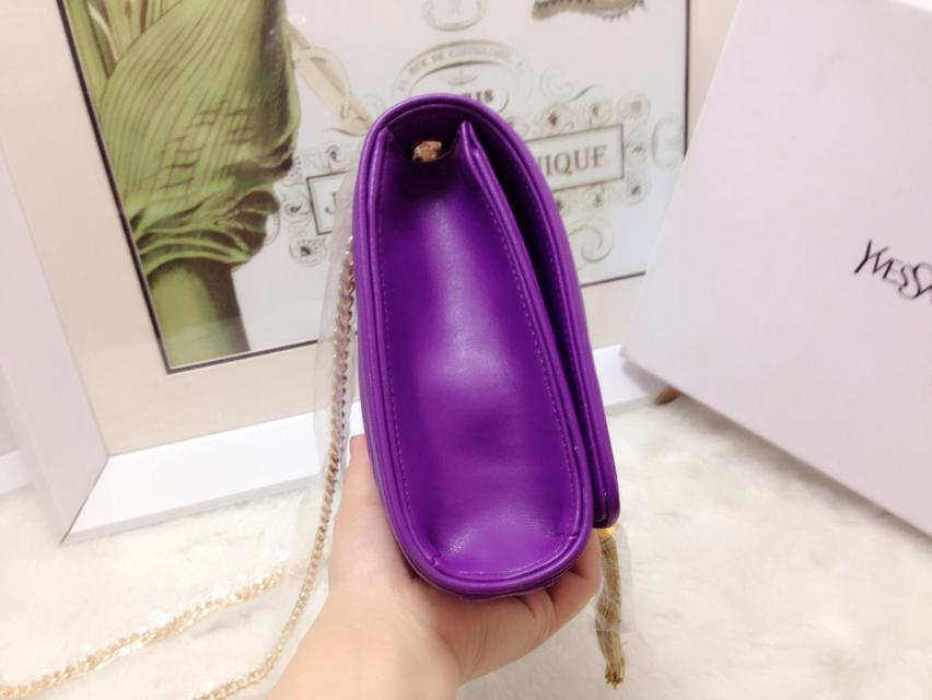 S/S 2015 Saint Laurent Bags Cheap Sale-Classic MONOGRAM SAINT LAURENT Tassel Satchel in Purple Matelasse Leather - Click Image to Close