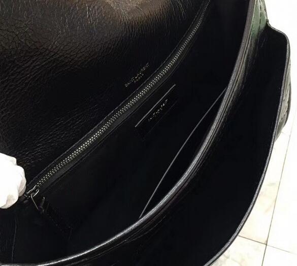 YSL Medium Monogramme Niki Chain Bag in Black Vintage Crinkled Leather - Click Image to Close