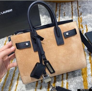 2020 Saint Laurent Classic Nano Sac De Jour Bag in Suede Beige Leather