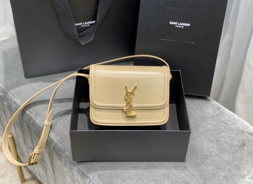 2020 cheap Saint Laurent solferino small satchel in box saint laurent leather Apricot