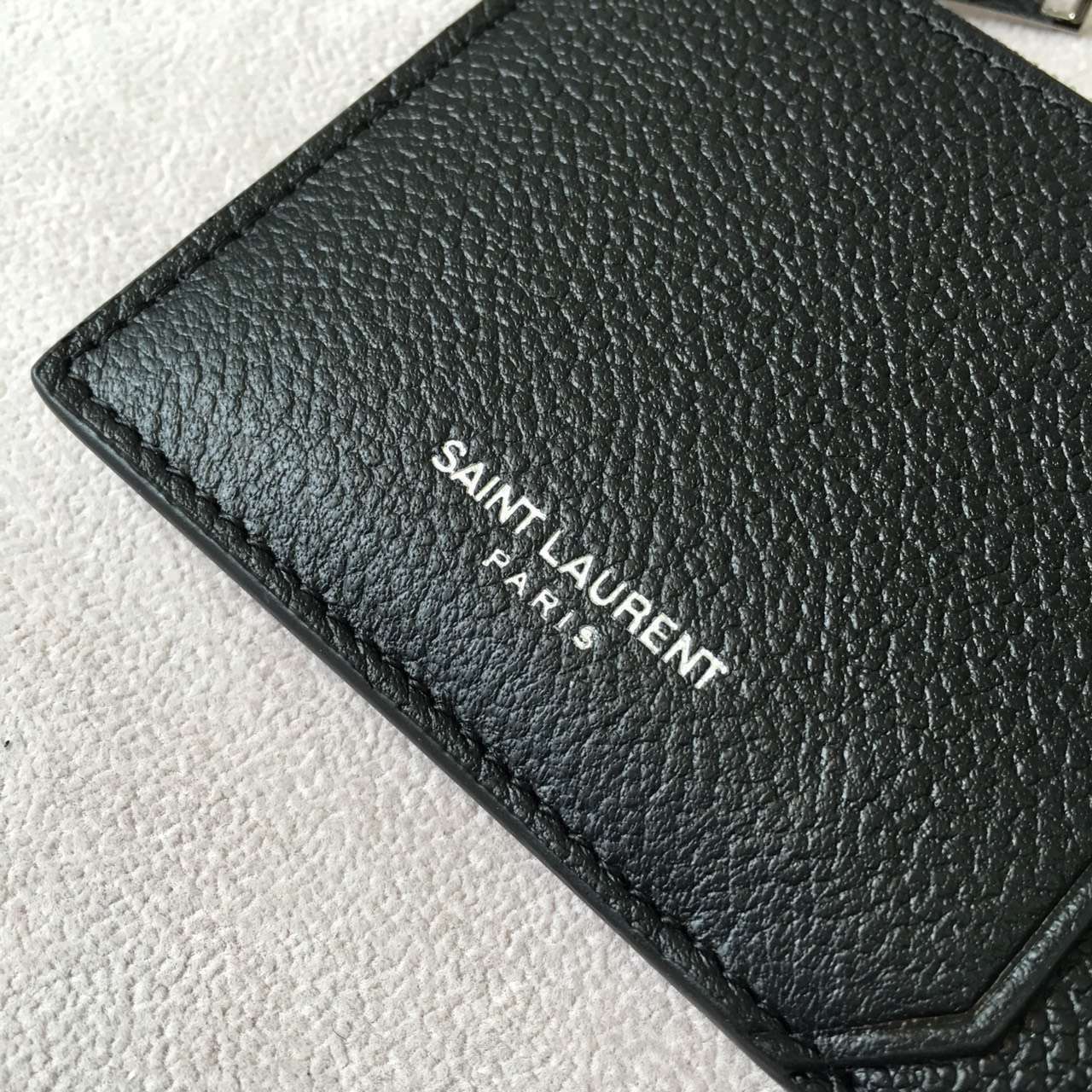 Limited Edition!2016 New Saint Laurent Small Leather Goods Cheap Sale-Saint Laurent Classic Paris 5 Fragments Zip Pouch in Black Leather - Click Image to Close