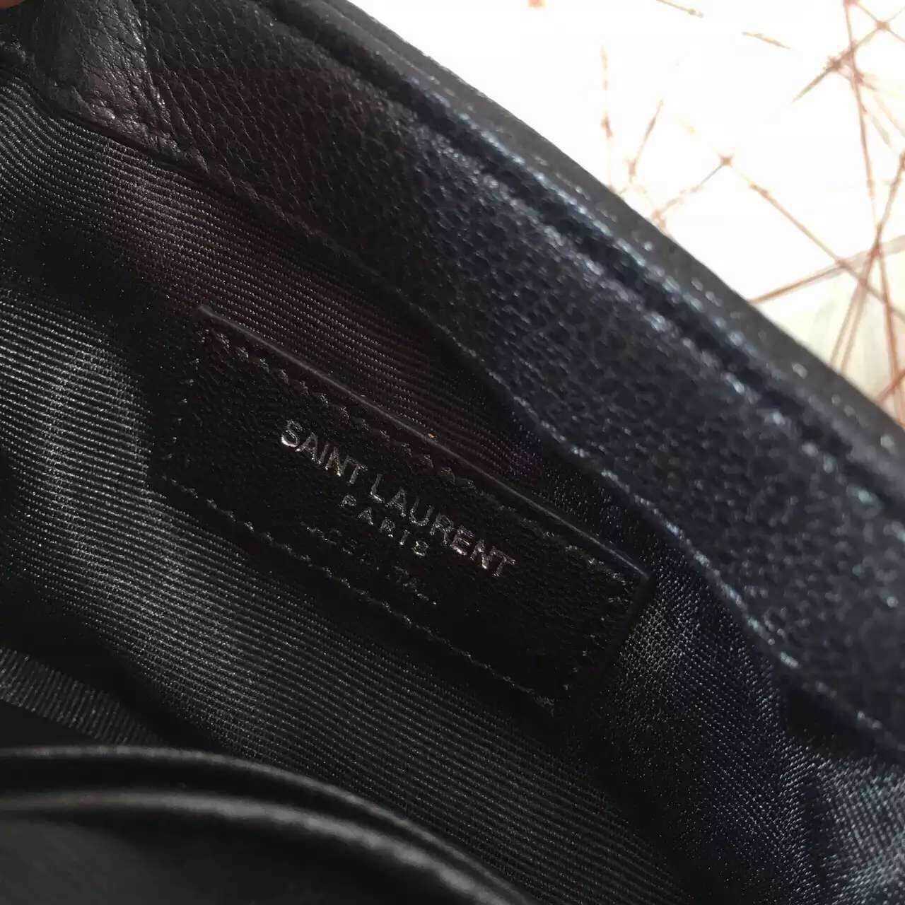 Limited Edtiom!2016 Saint Laurent Bags Cheap Sale-Saint Laurent Classic Baby Monogram Punk Chain Bag in Black Matelasse Leather and Tulle - Click Image to Close