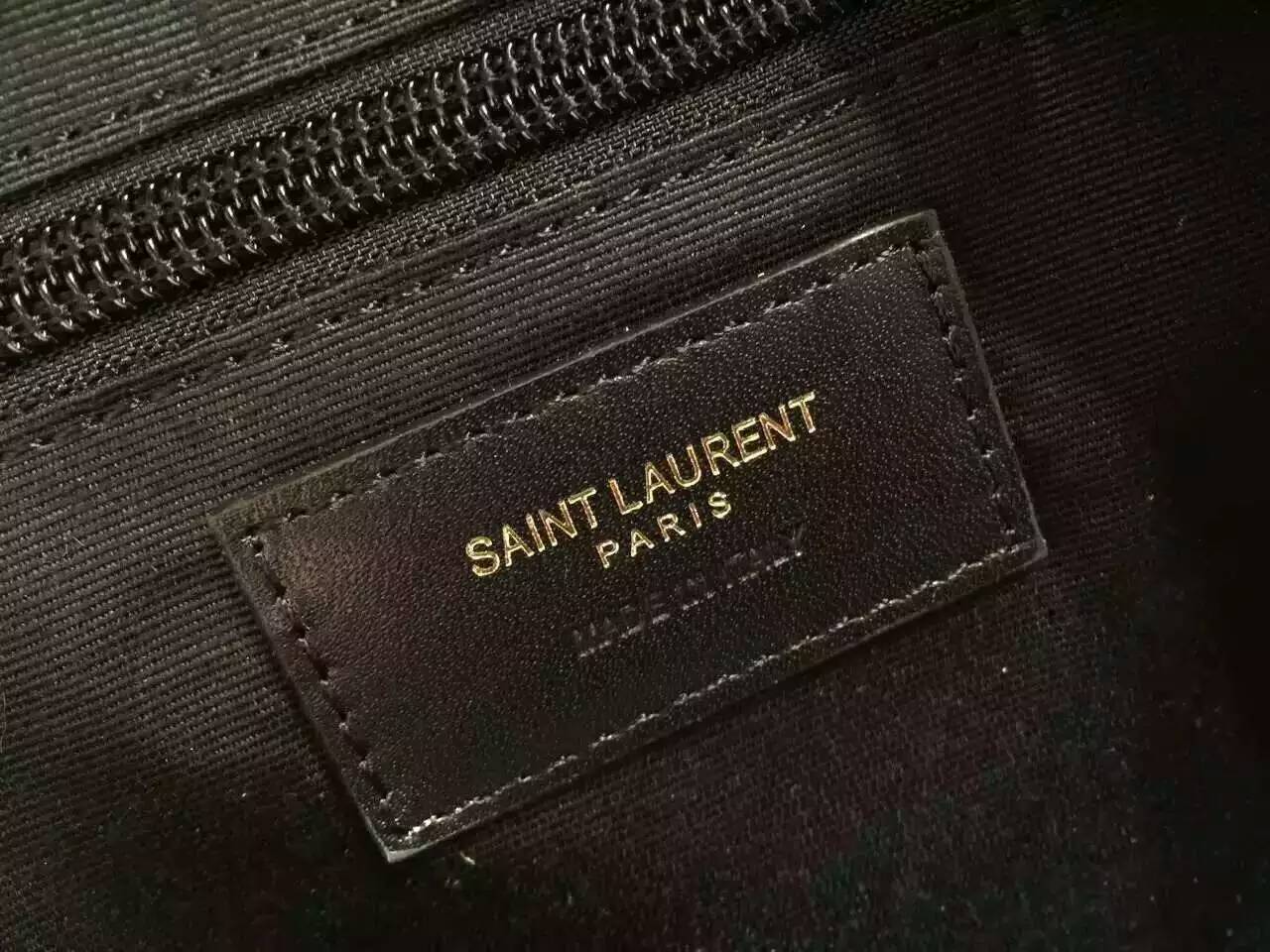 2016 Saint Laurent Bags Cheap Sale-Saint Laurent Classic Hunting California Backpack in Black Nylon and Silver Metallic Leather - Click Image to Close