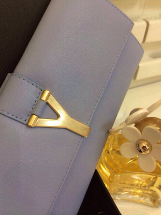 2015 New Saint Laurent Bag Cheap Sale -YSL Original Leather in Light Blue YSL0209 - Click Image to Close