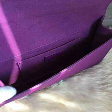 2015 New Saint Laurent Bag on Hot Sale-Saint Laurent Classic Y Clutch in Purple Leather - Click Image to Close