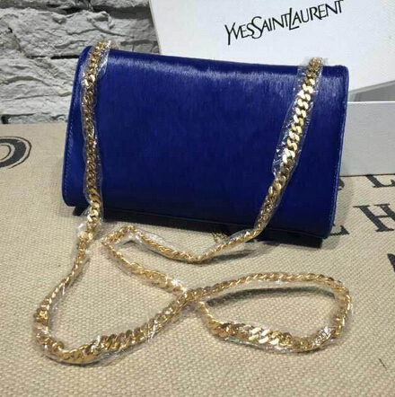 2015 New Saint Laurent Bag Cheap Sale- YSL Horsehair Metallic Tassel Chain Bag in Royal Blue - Click Image to Close