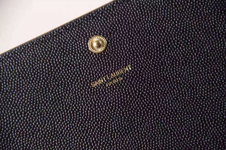 Fall/Winter 2015 Saint Laurent Bag Cheap Sale- Saint Laurent Classic Medium Kate Monogram Satchel in Black Grain de Poudre Textured Leather - Click Image to Close