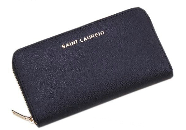 Hot Sale!2015 New Saint Laurent Bag Outlet- YSL Saffiano Leather Zippy Wallet 340841BLACK - Click Image to Close